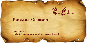 Mocanu Csombor névjegykártya